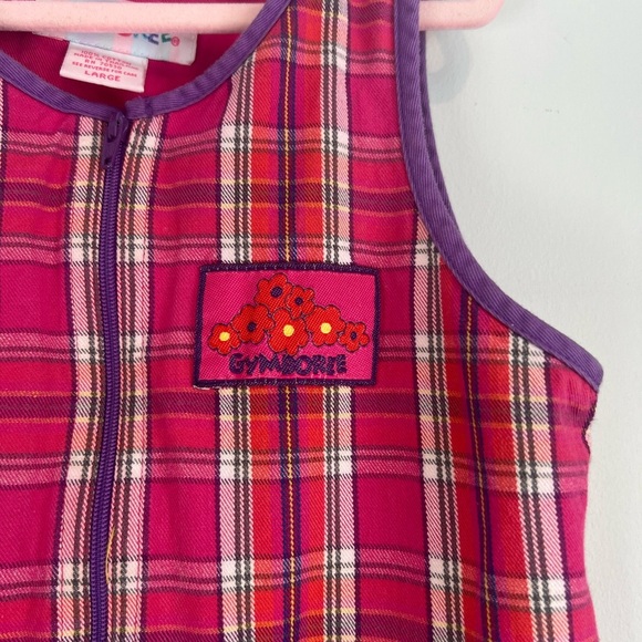 Gymboree Rainbow Tag Vintage Pink Plaid Dress Sleevless Zipper Size Large Girls - Picture 3 of 5